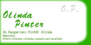 olinda pinter business card